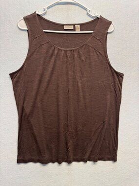 Easywear By Chicos Brown Sleeveless Tank Top Size 2 Womens Casual Shirt